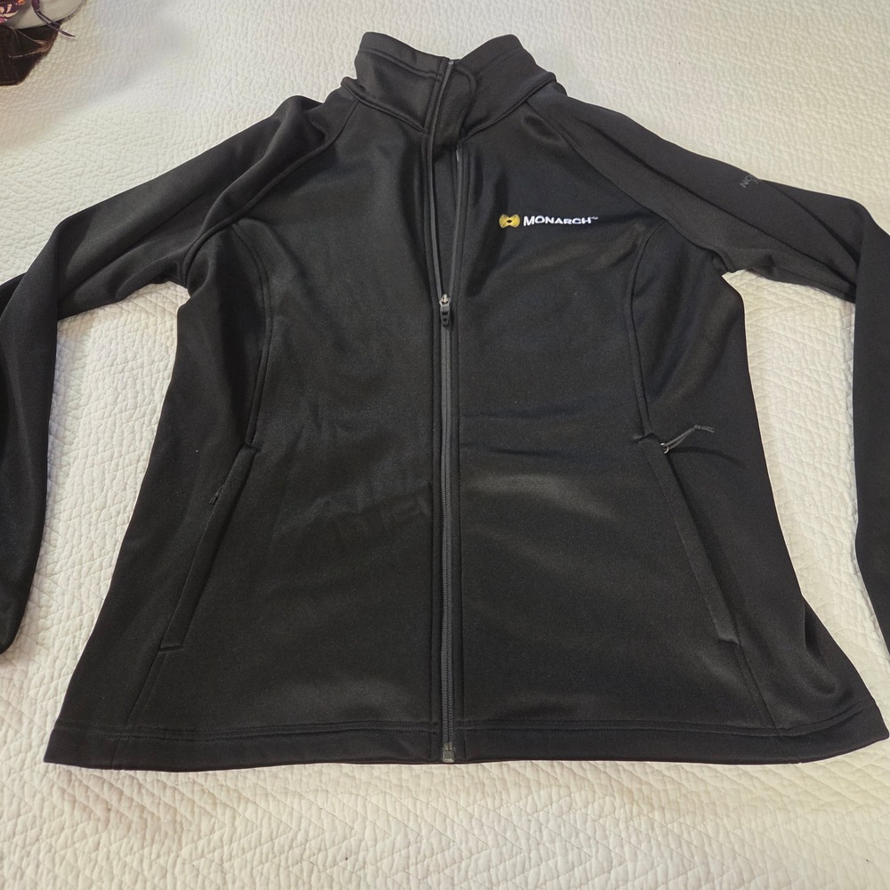 The North Face Women XL Black Agave Full Zip Fleece Jacket Monarch Logo NF0A3522